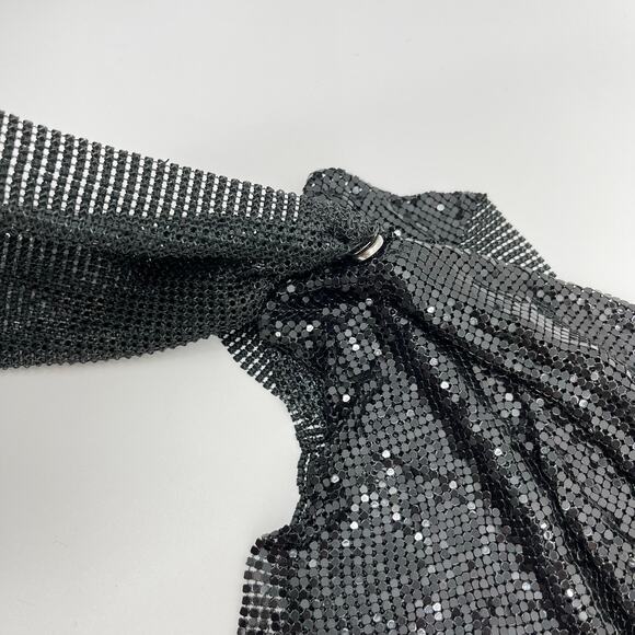 Michael Costello x REVOLVE | Evangeline Mini Dress in Black & Pewter M w/ Tags - Picture 9 of 13